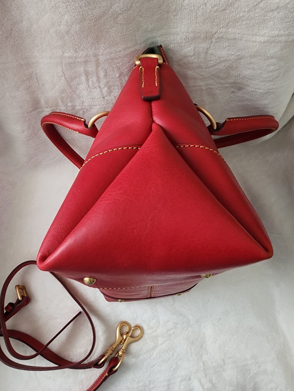 Dooney & Bourke Red Florentine Leather Satchel 38 - Picture 5 of 10